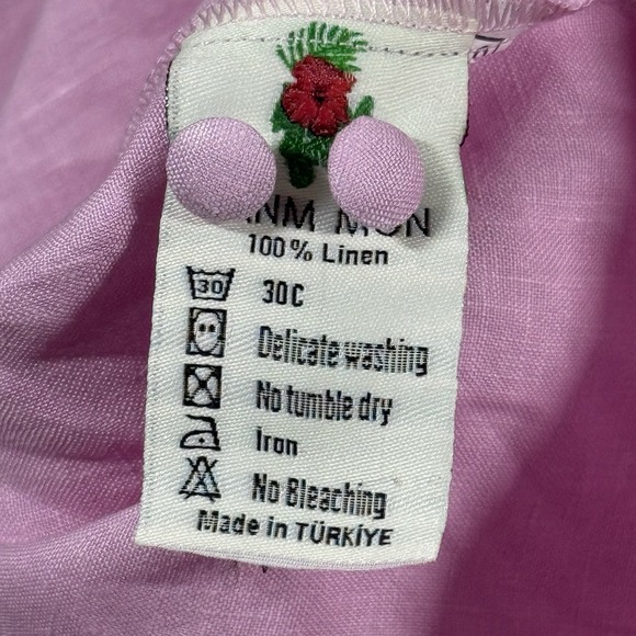 Fanm Mon Women's Size Small Pink Embroidered Ruffle Sleeve Demre Maxi Dress - Picture 10 of 11